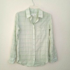 Treasure & Bond Green Plaid Button Down Shirt XS